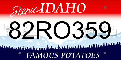 82RO359 Idaho License Plate
