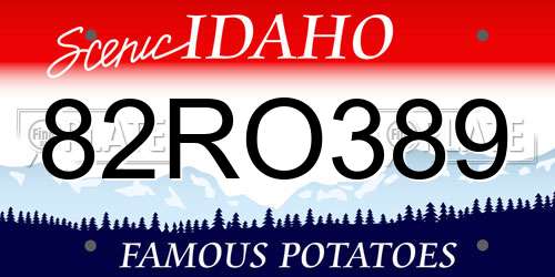 82RO389 Idaho License Plate