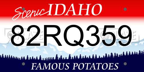 82RQ359 Idaho License Plate