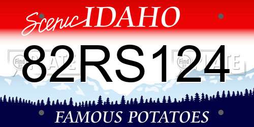 82RS124 Idaho License Plate