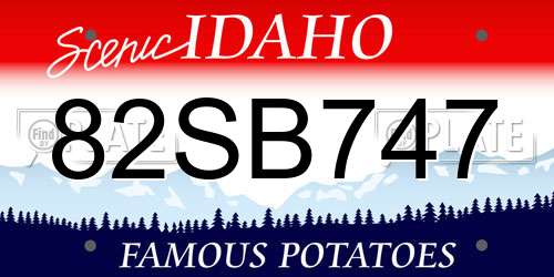 82SB747 Idaho License Plate