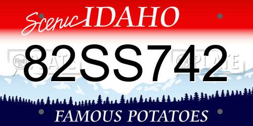 82SS742 Idaho License Plate