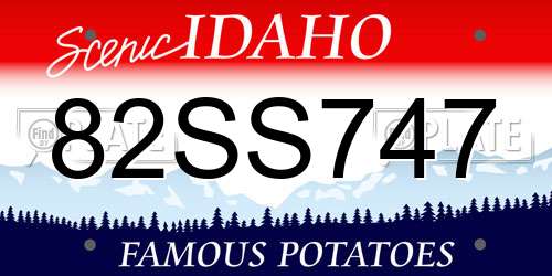 82SS747 Idaho License Plate