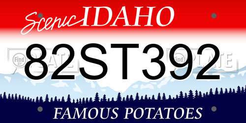 82ST392 Idaho License Plate