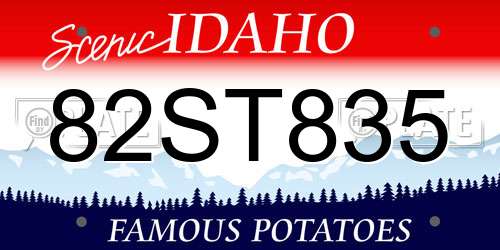 82ST835 Idaho License Plate