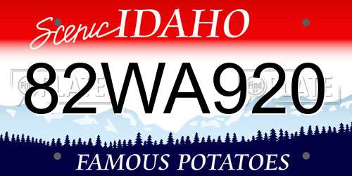 82WA920 Idaho License Plate