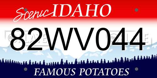 82WV044 Idaho License Plate