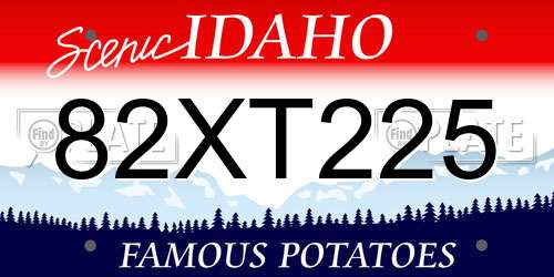 82XT225 Idaho License Plate
