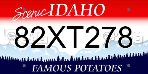 82XT278 Idaho License Plate