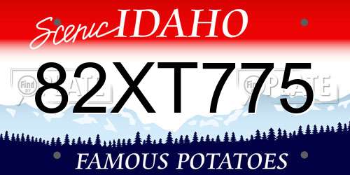 82XT775 Idaho License Plate