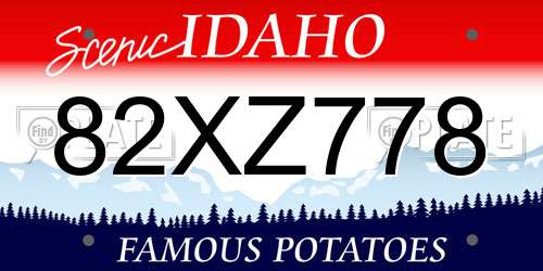 82XZ778 Idaho License Plate