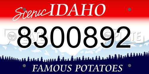 8300892 Idaho License Plate