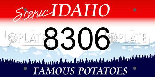 8306 Idaho License Plate