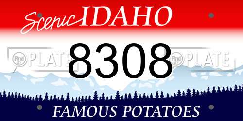 8308 Idaho License Plate
