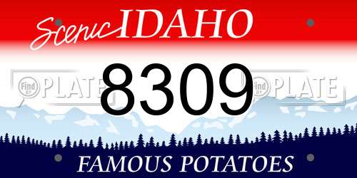 8309 Idaho License Plate