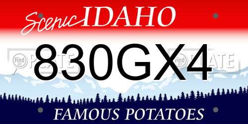 830GX4 Idaho License Plate