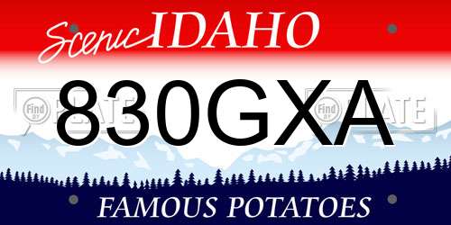 830GXA Idaho License Plate