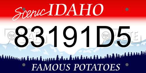 83191D5 Idaho License Plate