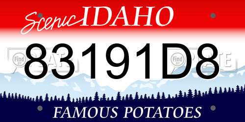 83191D8 Idaho License Plate
