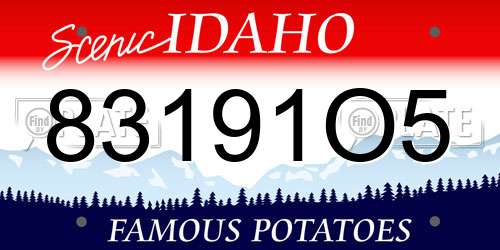83191O5 Idaho License Plate