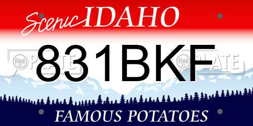831BKF Idaho License Plate