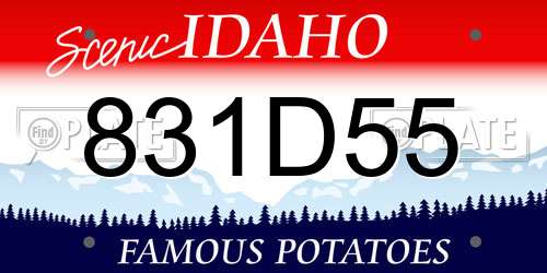 831D55 Idaho License Plate