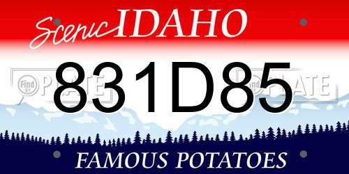 831D85 Idaho License Plate