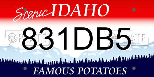831DB5 Idaho License Plate
