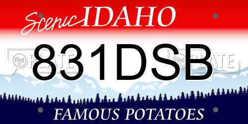 831DSB Idaho License Plate