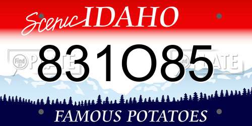 831O85 Idaho License Plate