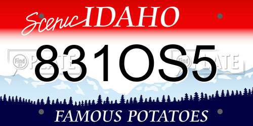 831OS5 Idaho License Plate