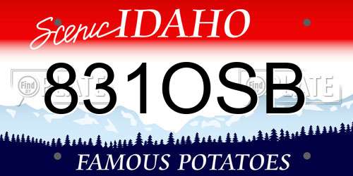 831OSB Idaho License Plate