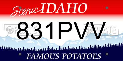831PVV Idaho License Plate