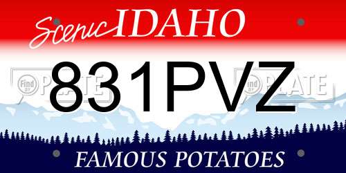 831PVZ Idaho License Plate