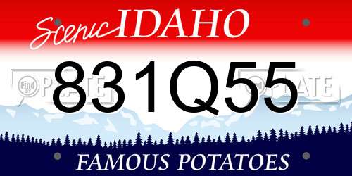 831Q55 Idaho License Plate