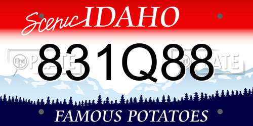 831Q88 Idaho License Plate