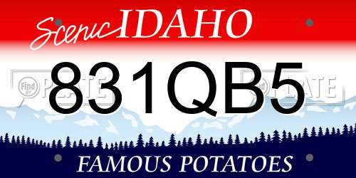 831QB5 Idaho License Plate