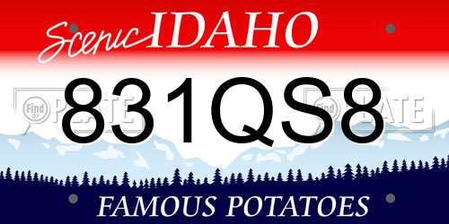 831QS8 Idaho License Plate