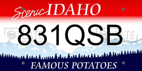 831QSB Idaho License Plate