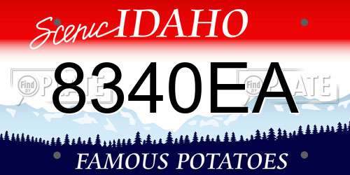 8340EA Idaho License Plate