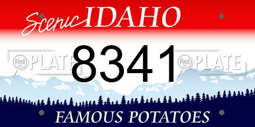 8341 Idaho License Plate