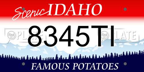 8345TI Idaho License Plate