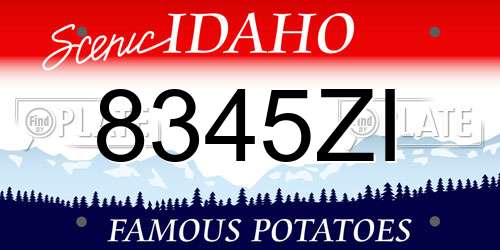 8345ZI Idaho License Plate