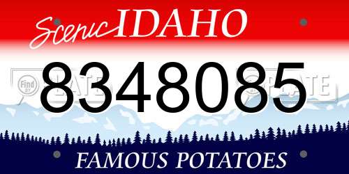 8348085 Idaho License Plate
