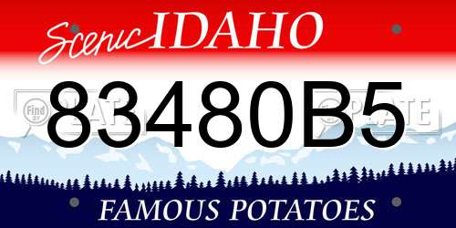 83480B5 Idaho License Plate