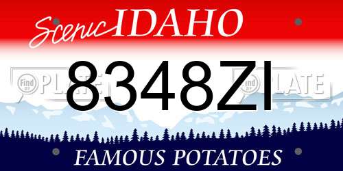 8348ZI Idaho License Plate