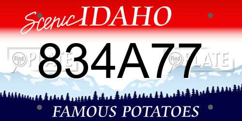 834A77 Idaho License Plate