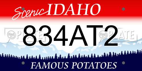 834AT2 Idaho License Plate