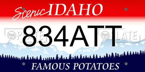 834ATT Idaho License Plate