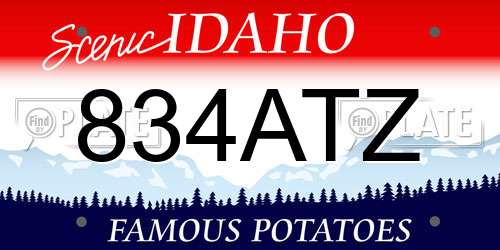 834ATZ Idaho License Plate